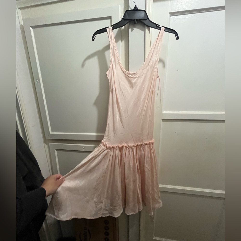 Cabbages & Roses silk pale pink drop waist dress size 10 - Picture 6 of 12